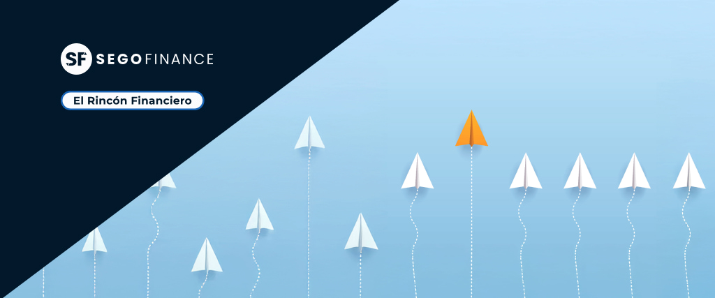 cabecera-rincon-financiero-dealflow Cabecera SEGOFINANCE El Rincón Financiero con aviones de papel blancos y uno naranja destacando sobre fondo azul