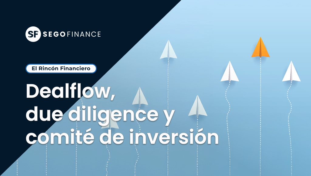 Cabecera SEGOFINANCE El Rincón Financiero con aviones de papel blancos y uno naranja destacando sobre fondo azul