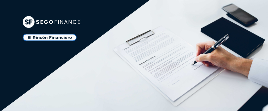 Persona firmando un documento legal sobre una mesa con portapapeles, con el logo de SEGOFINANCE y ‘El Rincón Financiero’, representando acuerdos de inversión y term sheets en venture capital