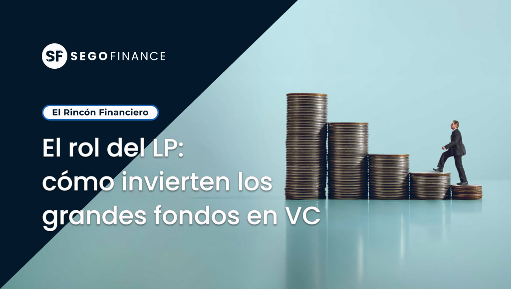 Hombre de traje subiendo una escalera formada por pilas de monedas de menor a mayor altura, imagen de cabecera de El Rincón Financiero sobre el rol del Limited Partner en venture capital