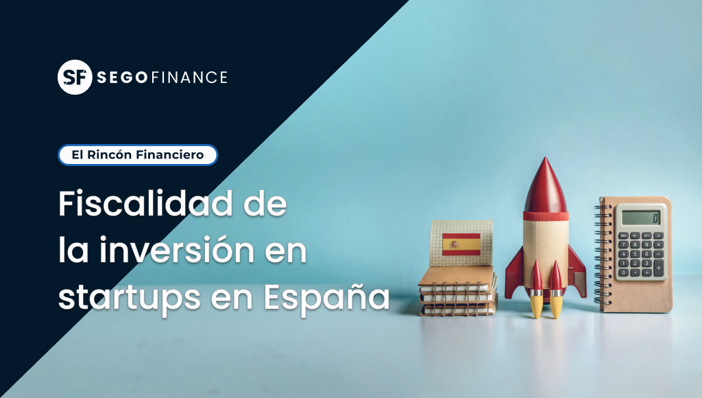 Cohete, libreta con bandera de España y calculadora representando la fiscalidad de la inversión en startups en España