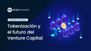 Imagen de portada de El Rincón Financiero sobre la tokenización y el futuro del Venture Capital, con ilustración isométrica de servidores conectados y un token digital representando blockchain.